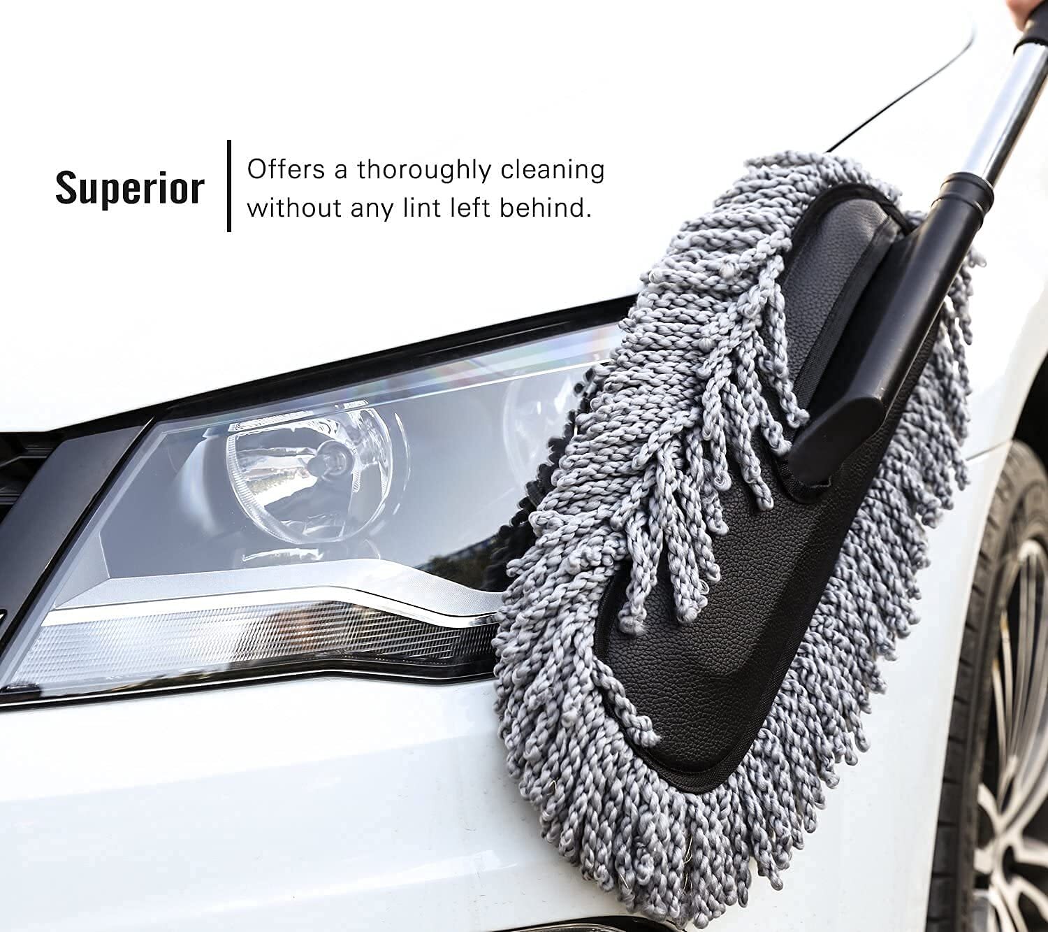 Car Cleaning Duster - Ultra Soft Microfiber Material Ergonomic Handle Design | Effortless Dust Removal & Streak-free Shine