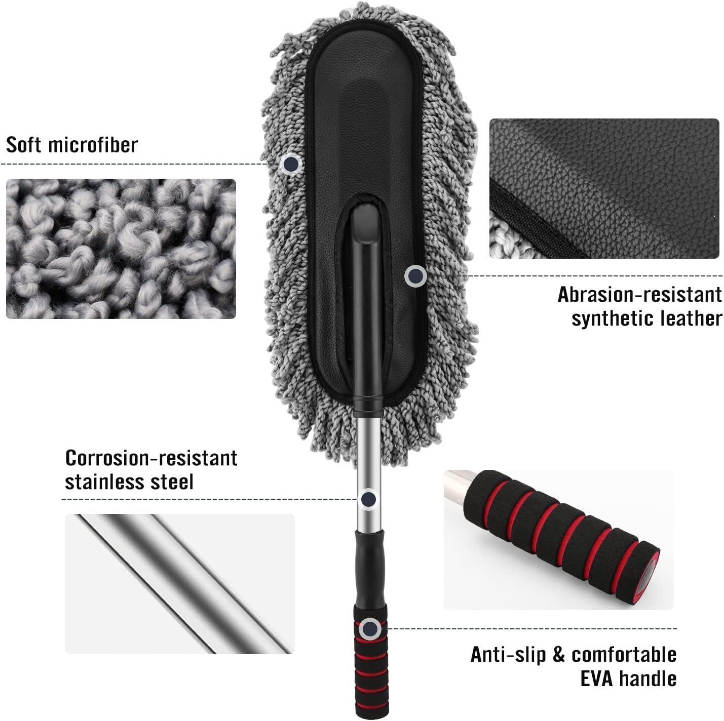 Car Cleaning Duster - Ultra Soft Microfiber Material Ergonomic Handle Design | Effortless Dust Removal & Streak-free Shine