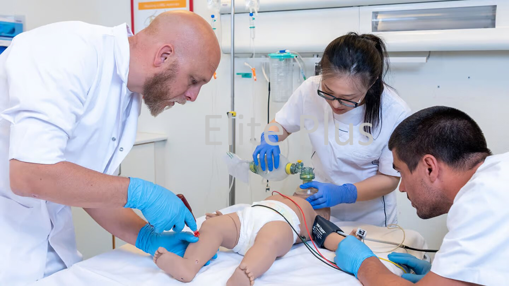 Sim Baby - Ivory Pvc Patient Simulator | Advanced Airway Management, Cardiovascular & Respiratory Simulation, Multimedia Capabilities