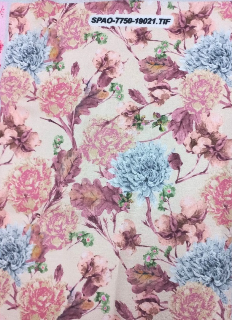 Poly Linen Fabric - 44 Inches Wide, Multicolor Floral Digital Print | Breathable Polyester-linen Blend, Versatile For Dresses, Jackets, And More