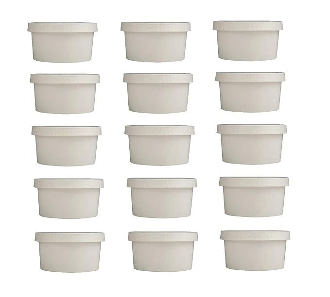 350ml White Paper Tub (W) Lid - 100% Natural Paper, Leak Proof, Eco Friendly , Sturdy Lids For Hot & Cold Food, Perfect For Events & Everyday Use