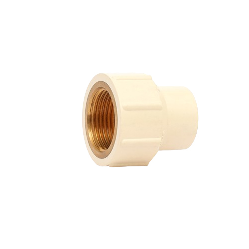 Reducer Brass Female Thread Adaptor - Brass & HDPE, Reducing Shape, White Color | Durable Female Connection for Versatile Plumbing Applications