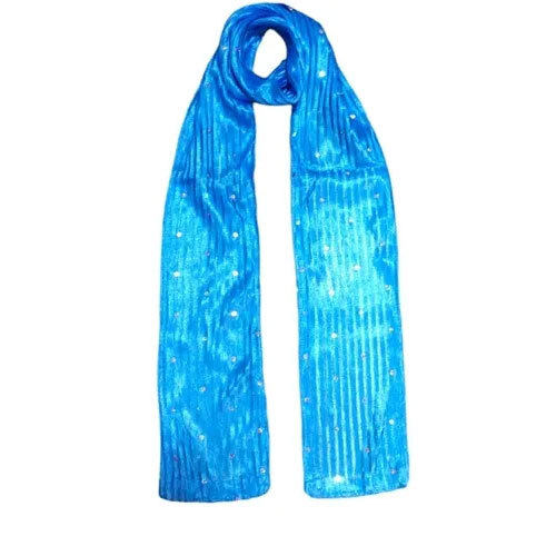 Chiffon Kids Scarf - Chiffon Material, 15x180 cm Size, Sky Blue Color | Printed Pattern, Fashion Stole for Daily Use, Custom Designs Available