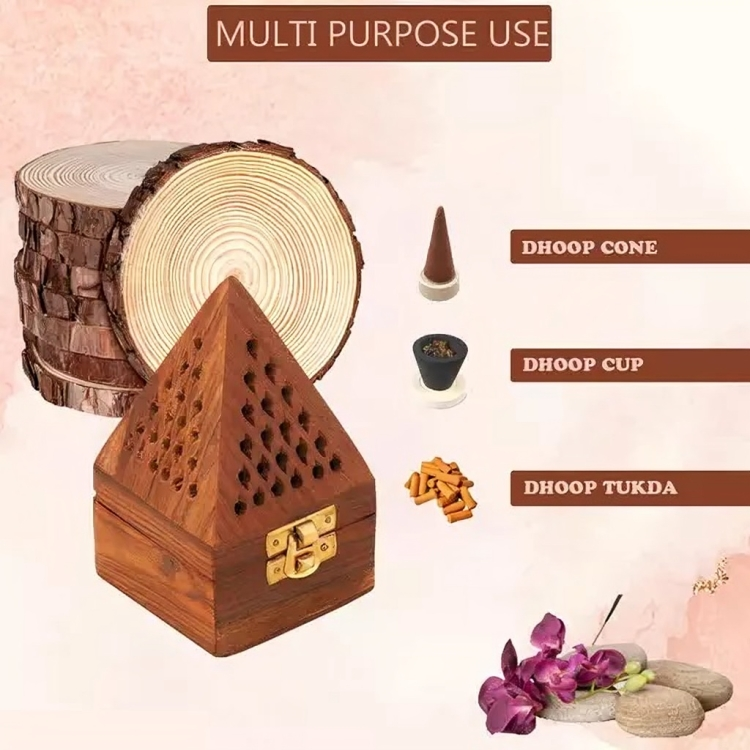 Sheesham Wood Incense Holder - Polished Sheesham Wood, Various Sizes Available, Customizable Color, Antique Imitation Style - Perfect For Home Dã©cor & Ceremonies