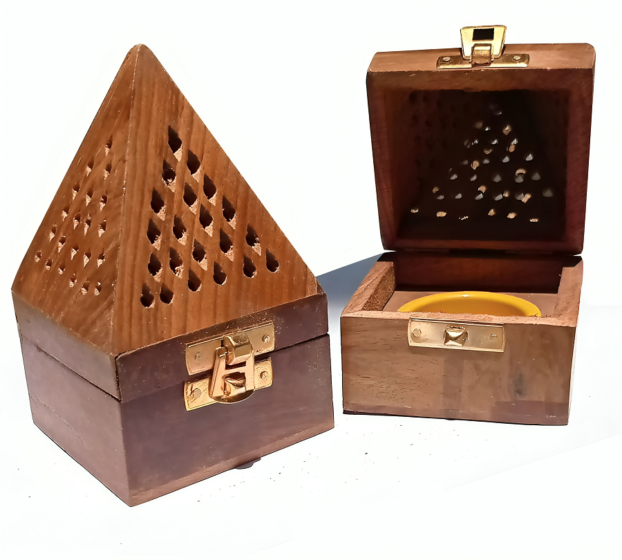 Sheesham Wood Incense Holder - Polished Sheesham Wood, Various Sizes Available, Customizable Color, Antique Imitation Style - Perfect For Home Dã©cor & Ceremonies