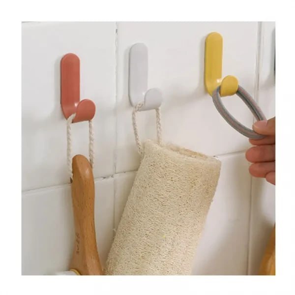 J Shaped Adhesive Hook (Pack Of 6)