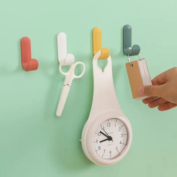 J Shaped Adhesive Hook (Pack Of 6)