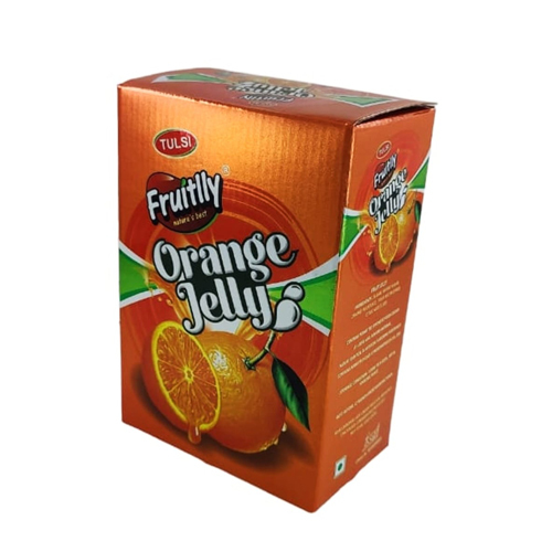 Eggless Orange Jelly - Solid Cube Shape, Real Orange Flavor | Delightful Snack & Dessert Topping, 8-Month Shelf Life