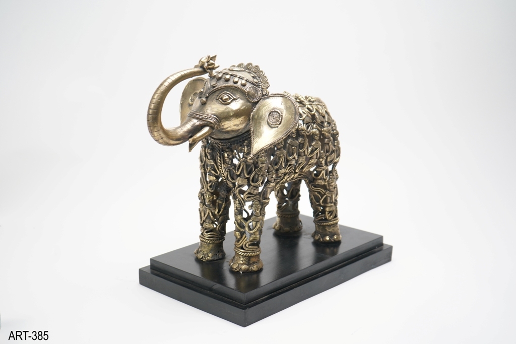 Brass Antique Finish Figure Elephant - Dimension (L*w*h): 14x9x14.5 Inch (In)