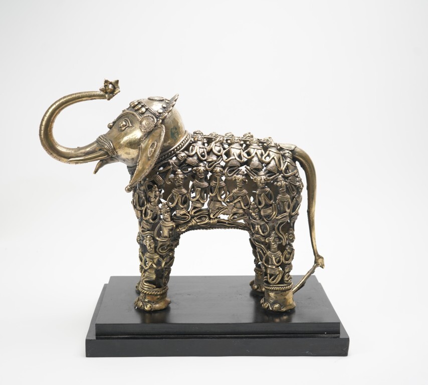 Brass Antique Finish Figure Elephant - Dimension (L*w*h): 14x9x14.5 Inch (In)