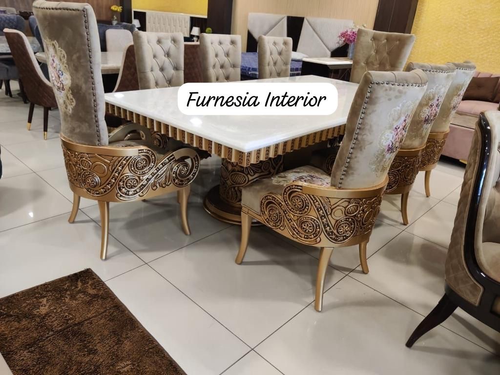 Dining Table Set - Chair Material: Wood
