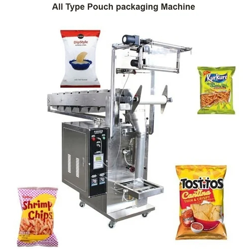 Automatic Pouch Packaging Machine - LDPE, 8x12 Inches, 50-200 Grams Capacity | Human Machine Interface, Highly Efficient, 220-440 Volt Power