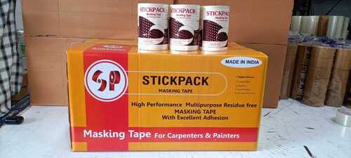 Industrial Masking Tape - BOPP Material, 1 Inch Width, 18 Meter Length, 140 Micrometers Thickness | Single-Sided Adhesive, Customizable Size