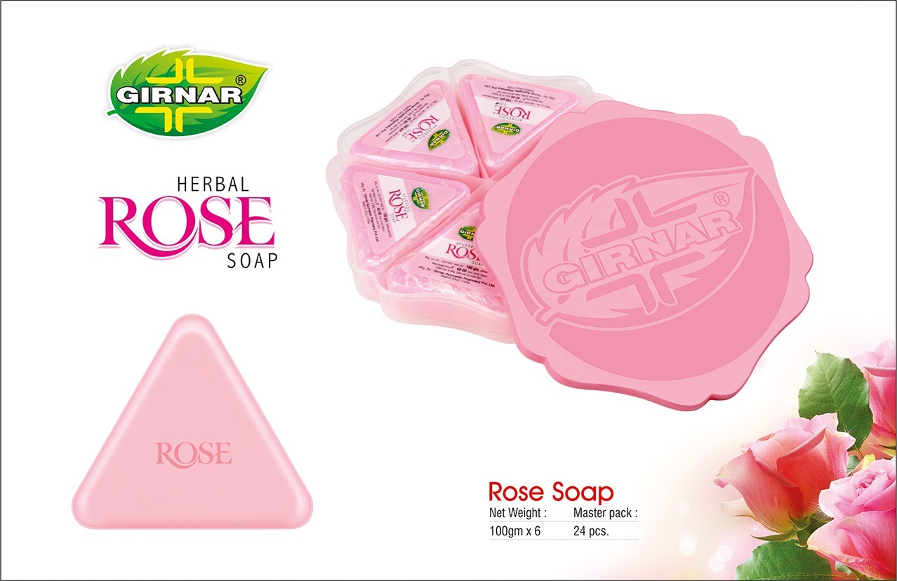 Rose Soap 600gm (150gm X 4) - Ingredients: Herbal