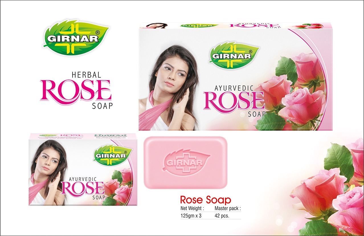 Rose Soap 600gm (150gm X 4) - Ingredients: Herbal