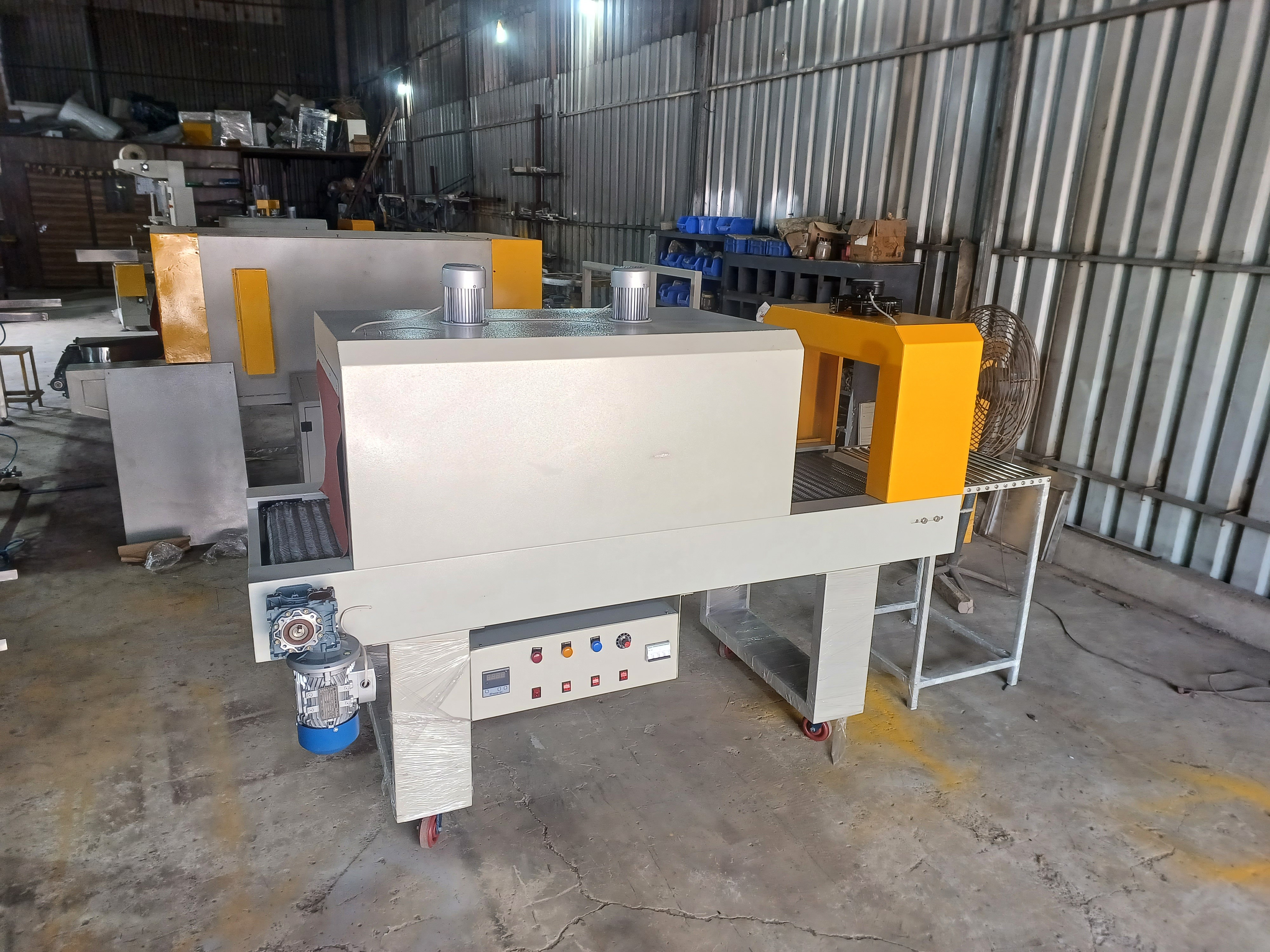 Automatic Sleeve Wrapping Machine - Mild Steel, 3220x830x1980mm | Semi-automatic Film Sealer, Adjustable Shrink Tunnel, Compact Design, User-friendly Controls, Ideal For Food And Pharmaceuticals