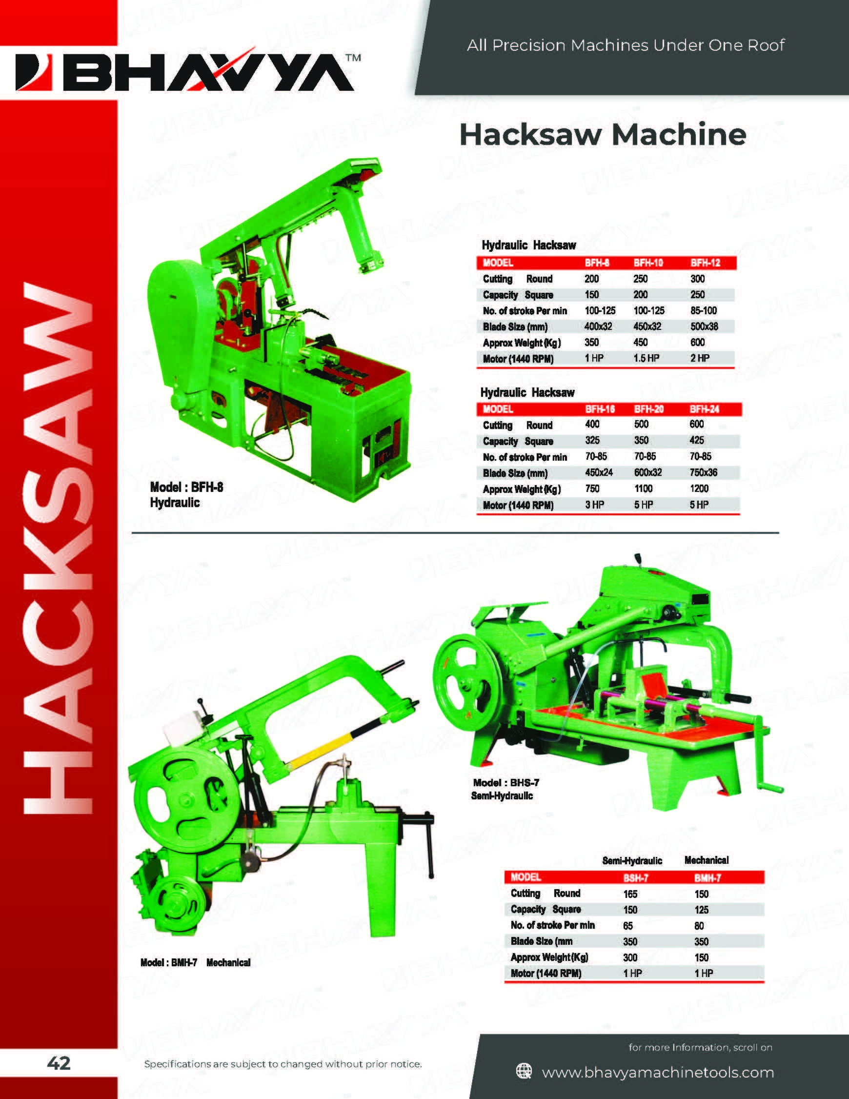 Semi-hydraulic Hacksaw Machine - High Quality Steel Construction Adjustable Cutting Speed & Angle | Rust-resistant Green Finish Automatic Operation