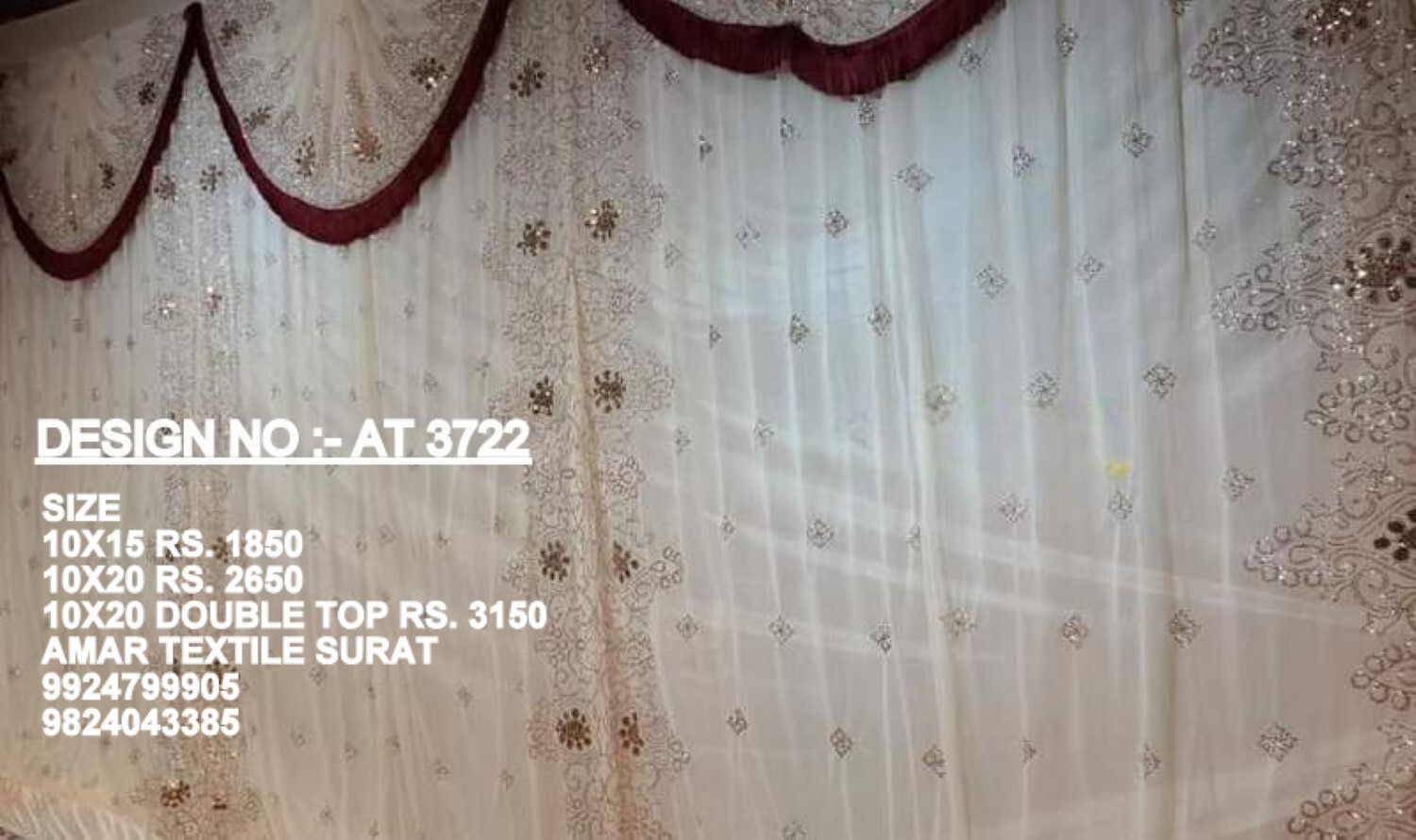 Wedding Parda Decoration - Good Quality, Full Length , Quick Dry & Washable, Embroidered And Printed Patterns, Strong Super Width Design