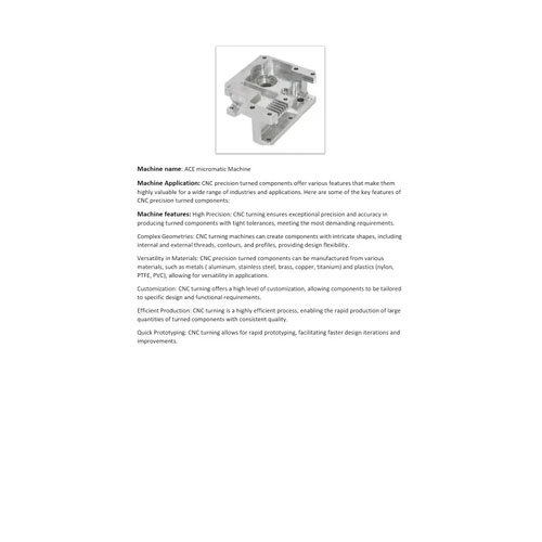 Different Available Cnc Precision Turned Component