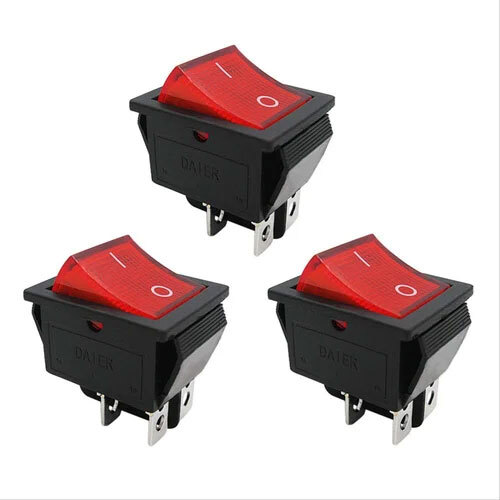 220v Power Rocker Switch - Plastic Body, Various Sizes Available, Black And Red Colors | High Protection Level, Excellent Insulation Resistance