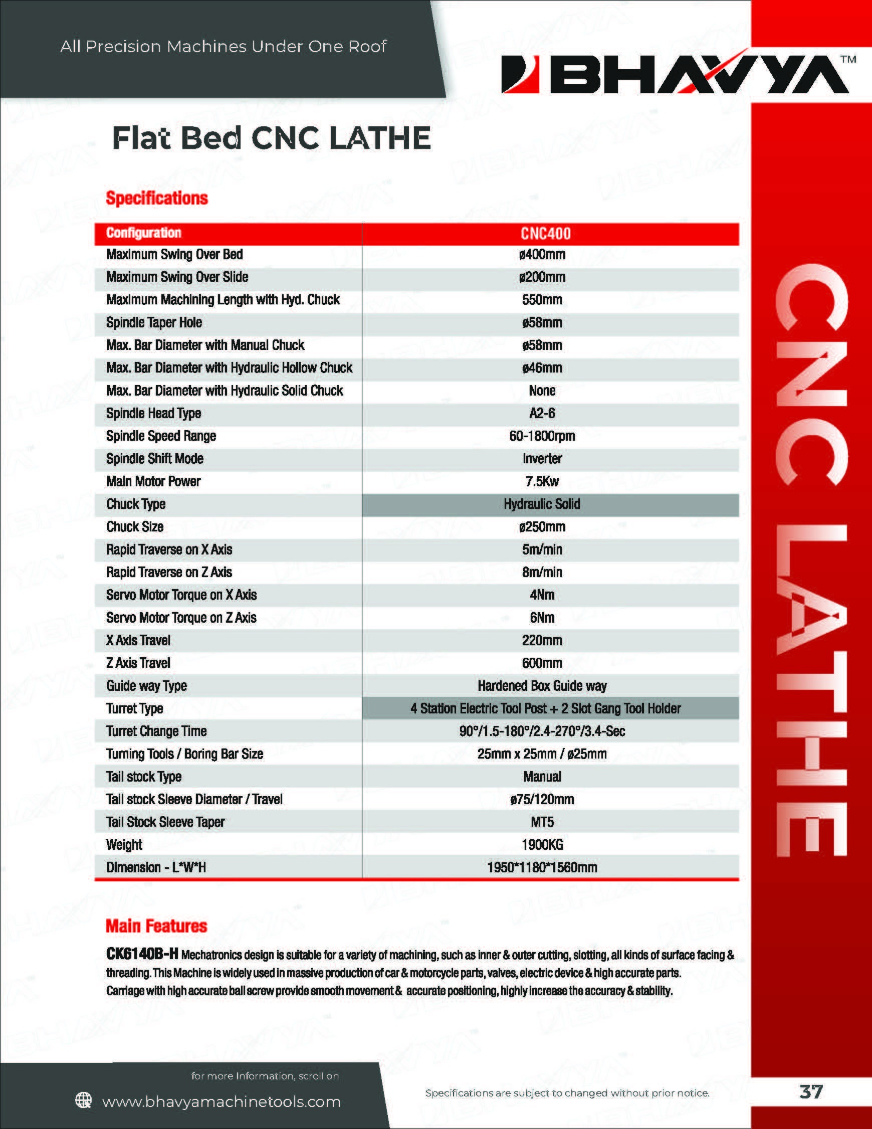 Cke Series Cnc Bed Lathe Machine - Mild Steel, 220-440 Volt Voltage | High Performance, Easy Maintenance, Safety Features Including Emergency Stop
