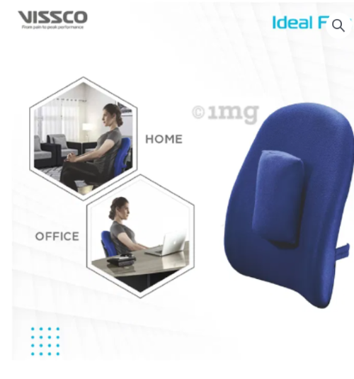 Orth. Back Support - Blue Vissco P.c.no: 0107b (Universal) - Dimension (L*w*h): 75 X 41 X 15 Centimeter (Cm)