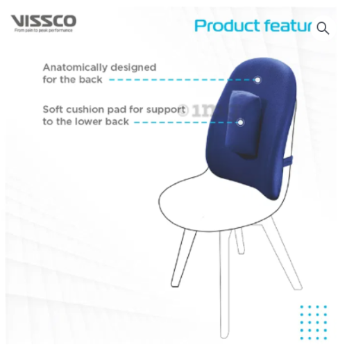 Orth. Back Support - Blue Vissco P.c.no: 0107b (Universal) - Dimension (L*w*h): 75 X 41 X 15 Centimeter (Cm)