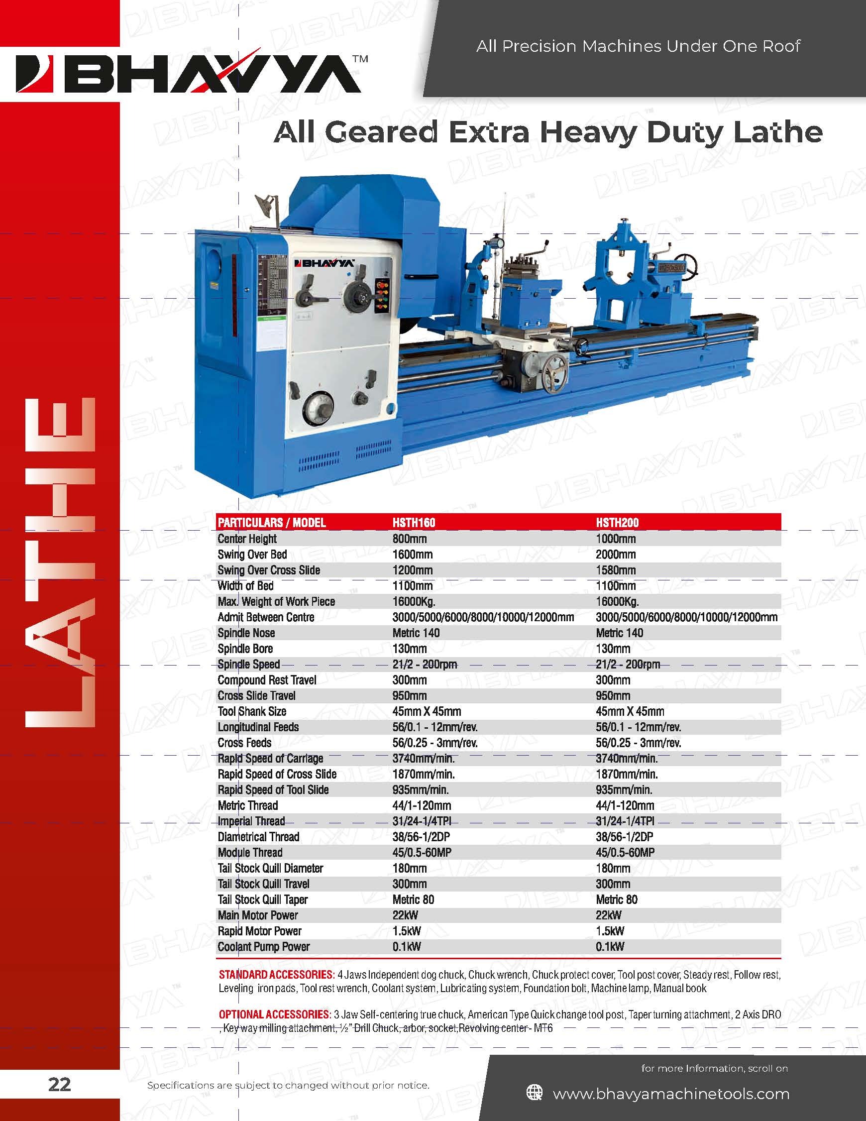 Blue Hst-h Series Extra Heavy Duty Lathe Machine