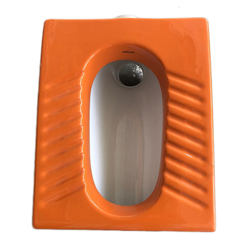 Orange Orissa Pan Toilet - High-Quality Ceramic, Customized Size, Any Color Available, Floor-Mounted Installation, Polished Surface Finishing