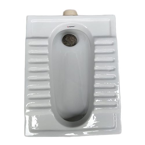 White Orissa Pan Toilet - Ceramic, Customizable Size, Any Color, Floor Mounted, Polished Surface Finish | High-Quality Elegance for Modern Bathrooms