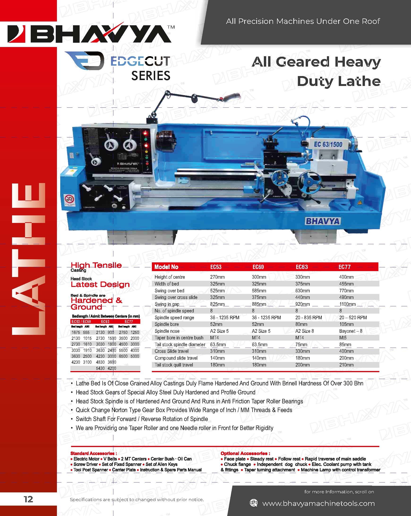 Silver And Blue Ec Series Geared Medium Duty Lathe Machine