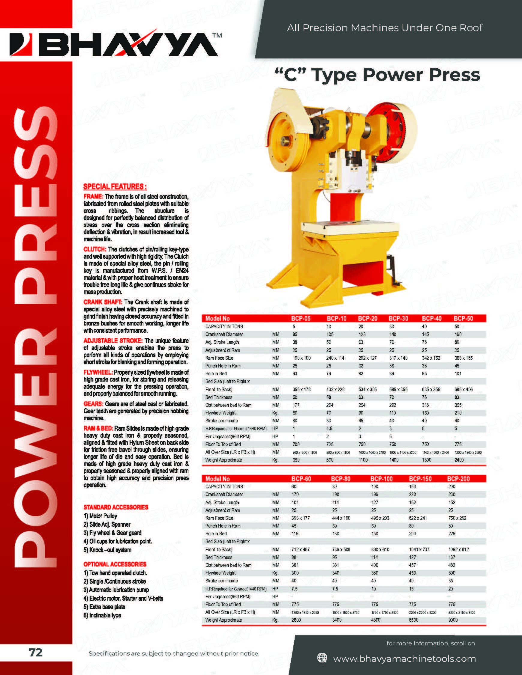Yellow C Type Power Press Machine