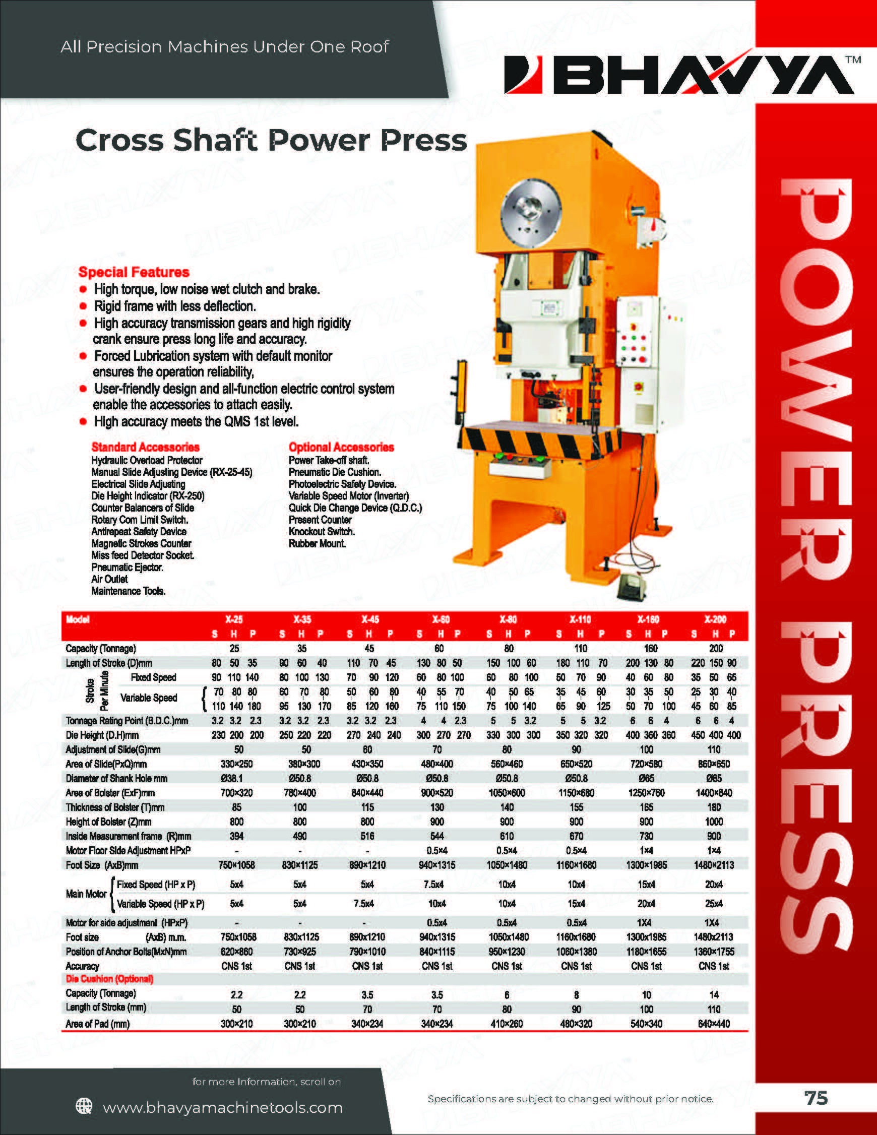 Yellow Cross Shaft Power Press Machine