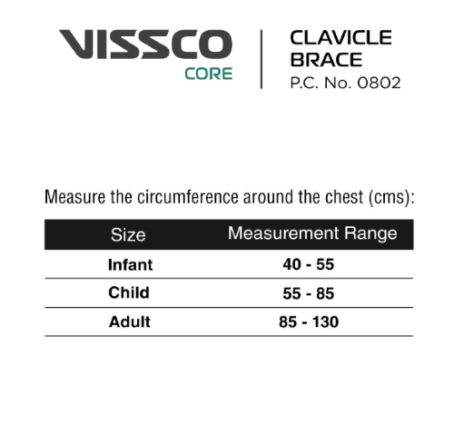 Vissco Clavical Brace (Pc No:802)(adult Child Infant) - Dimension (L*w*h): 25 X 14.2 X 5.1 Centimeter (Cm)