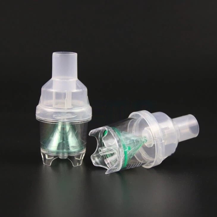Nebulizer Chamber - Plastic, Green Transparent | Ergonomic Design, Universal Compatibility, Efficient Aerosolization, Durable Single-use Options