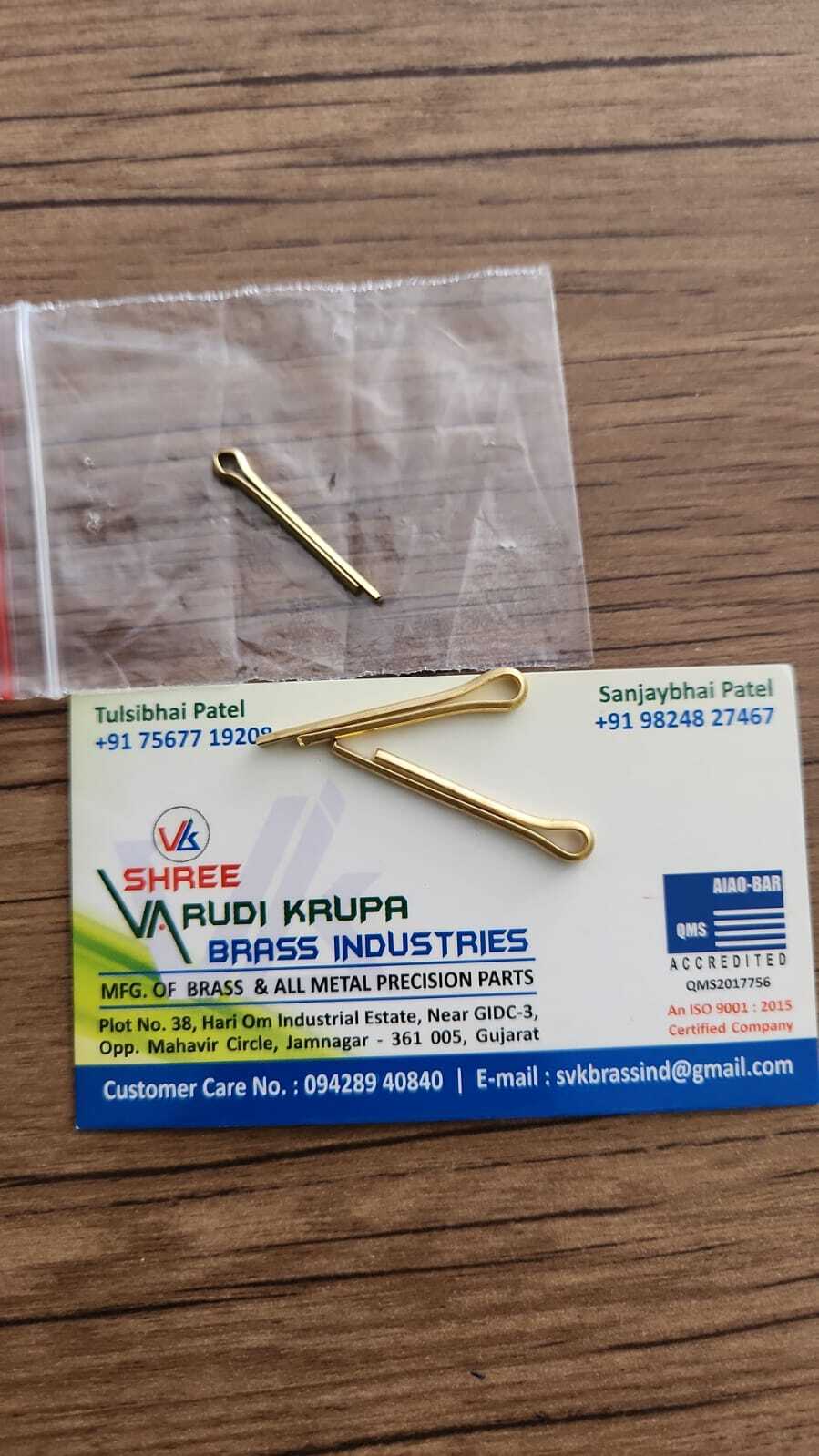 Brass Cotter & Split Pin - Color: Silver