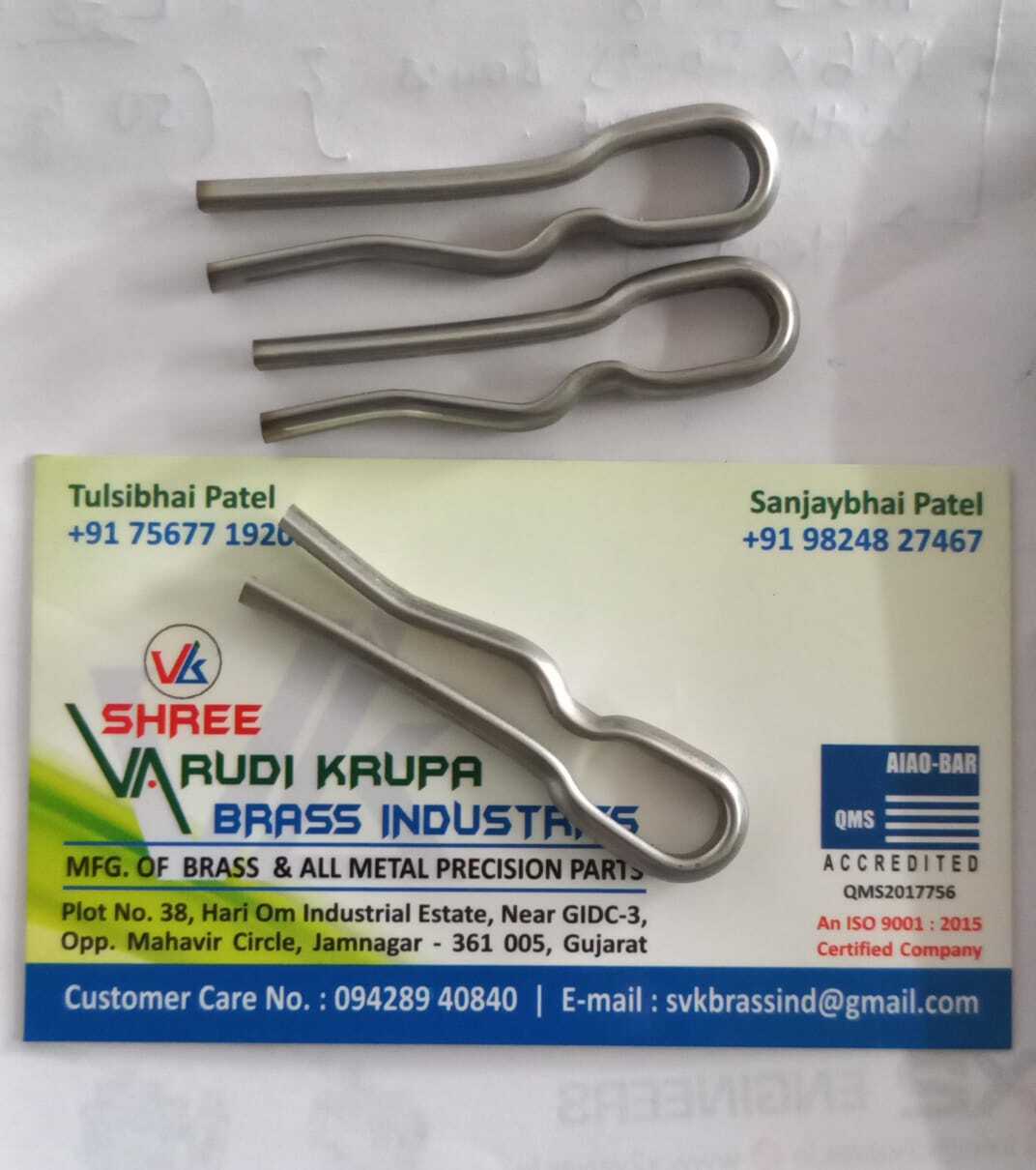 Brass Cotter & Split Pin - Color: Silver