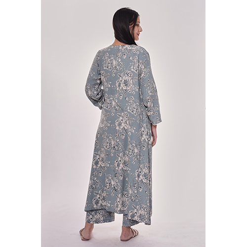 Multicolor Grey Printed Shurg Co-ord Set