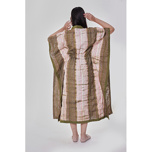 Shibori Tie Dye Mid Length Kaftan - Modern All-season Printed Dress | Washable Stylish Design