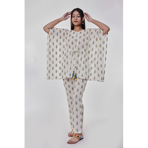 Washable Kaftan Off White Co-ord Set