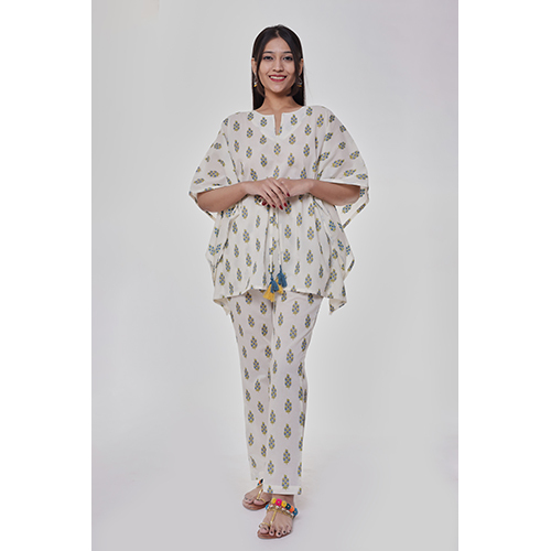 Washable Kaftan Off White Co-ord Set