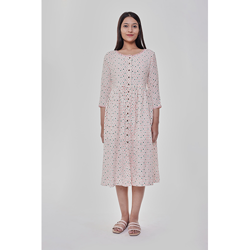 Washable Front Open Gathered Pocket Midi Dress