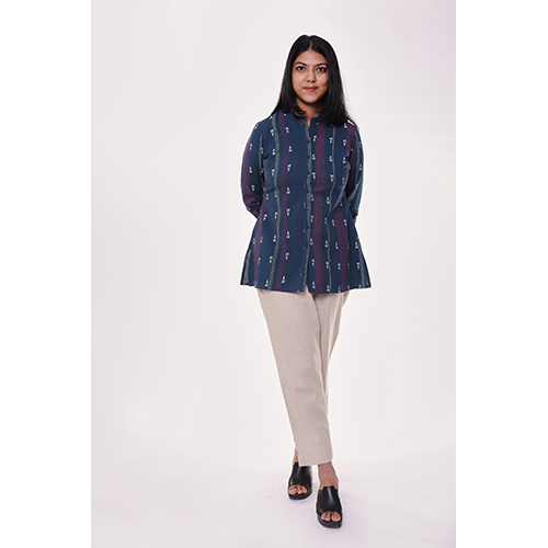 Multicolor Blue Button Down Shirt