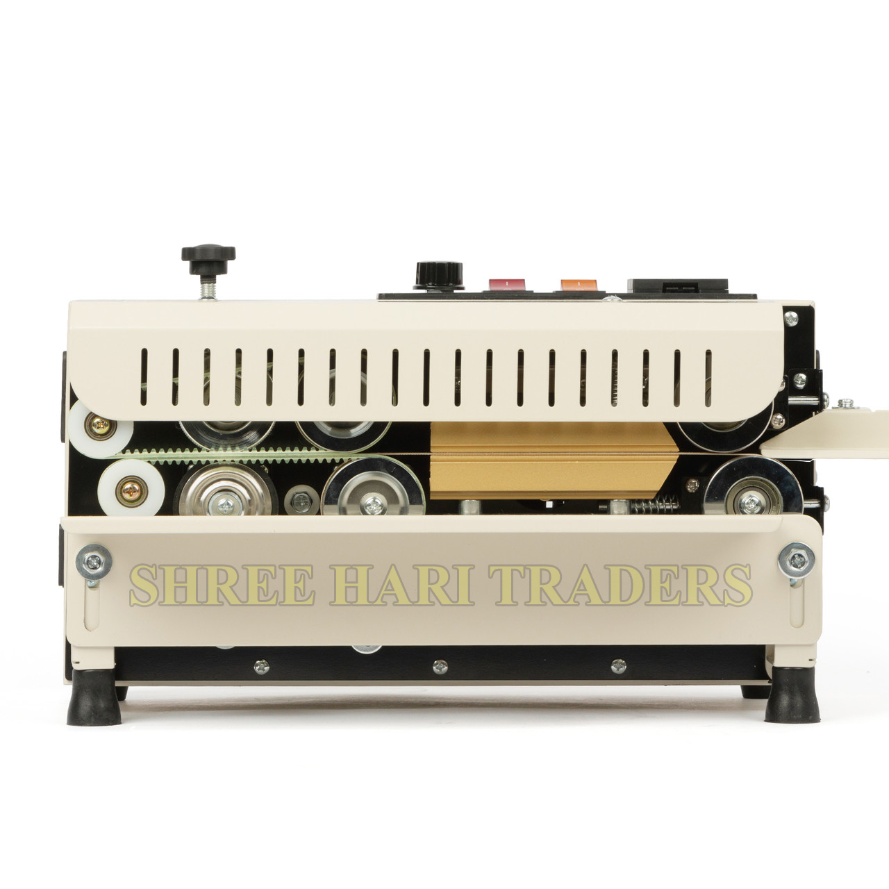 Mini Band Sealer Machine - 400x255x240 Mm , White Color, 50w Power, Semi Automatic Operation, 0-12 M/min Sealing Speed, Ideal For Plastic And Paper Pouch Sealing