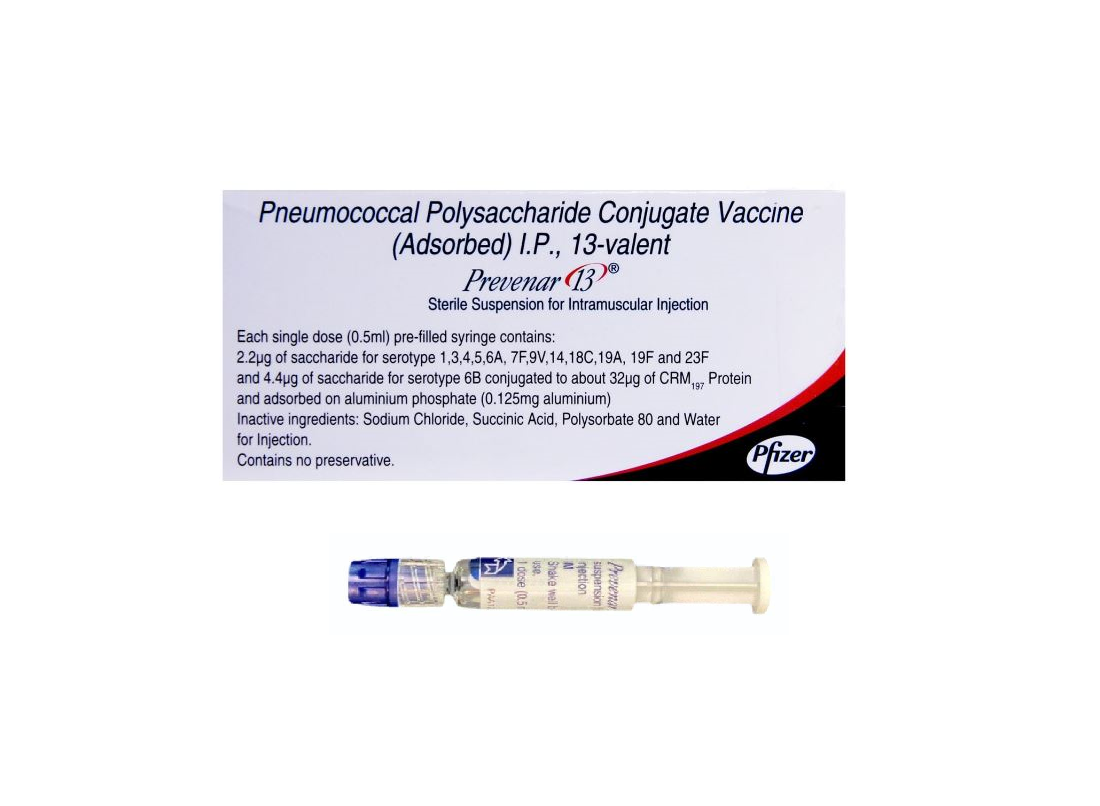Prevenar Vaccine - 13-valent Conjugate Liquid Injection, Protects Against Pneumonia, Meningitis, Blood, And Ear Infections