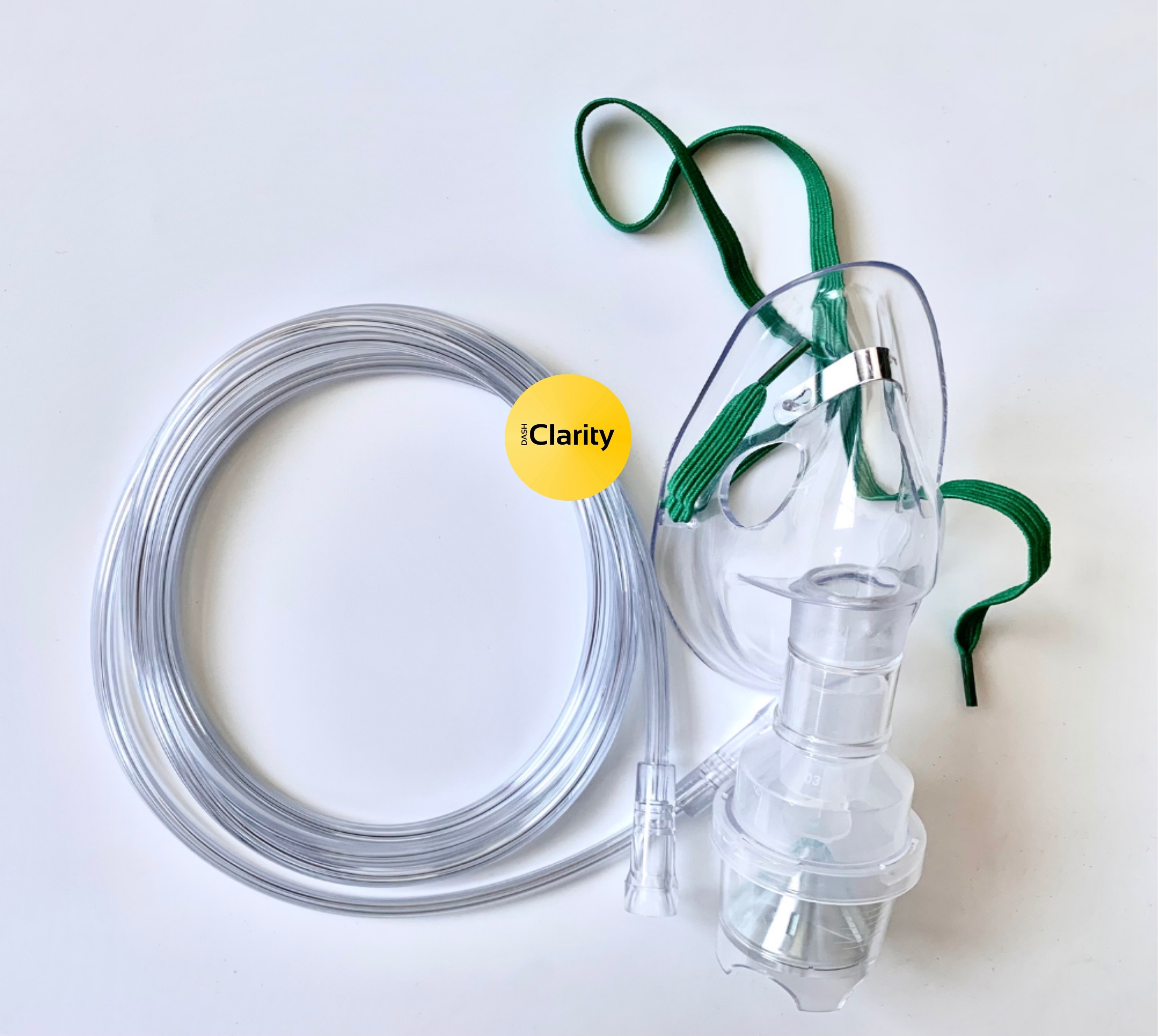 Nebulizer Tubing Kit - Plastic White Transparent | Universal Compatibility Adjustable Straps Soft Flexible Material Ergonomic Design