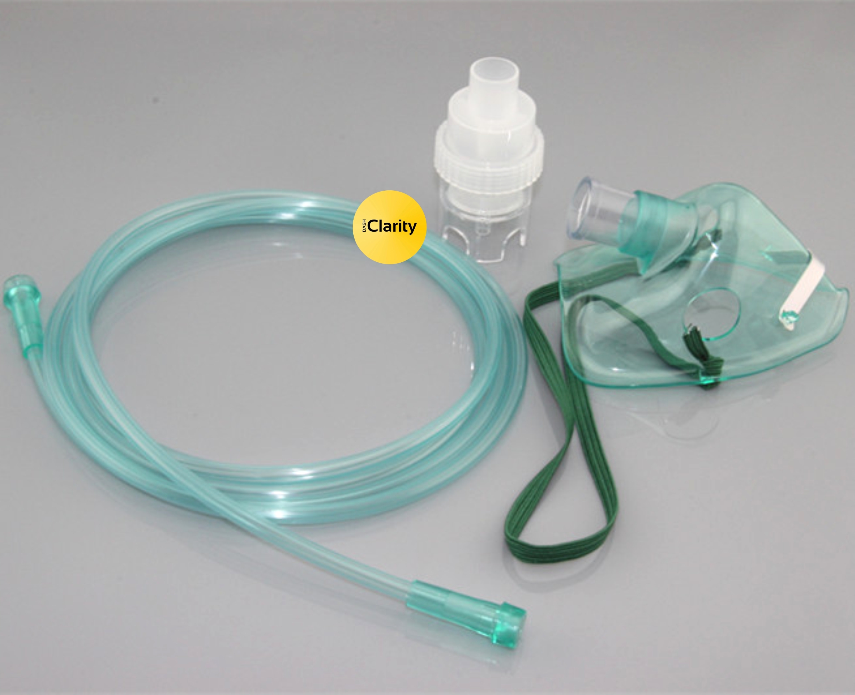 Nebulizer Mask With Tubing Kit - Plastic White Transparent | Universal Compatibility Ergonomic Design Efficient Aerosolization Disposable Options