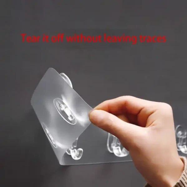 6 Rows Multifunctional Transparent Sticky Hook