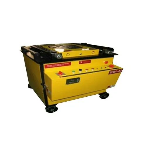 GW42 Bar Bending Machine - 3 kW Power, 415 V Three Phase | Electric Motor, Yellow Finish, Industrial Use