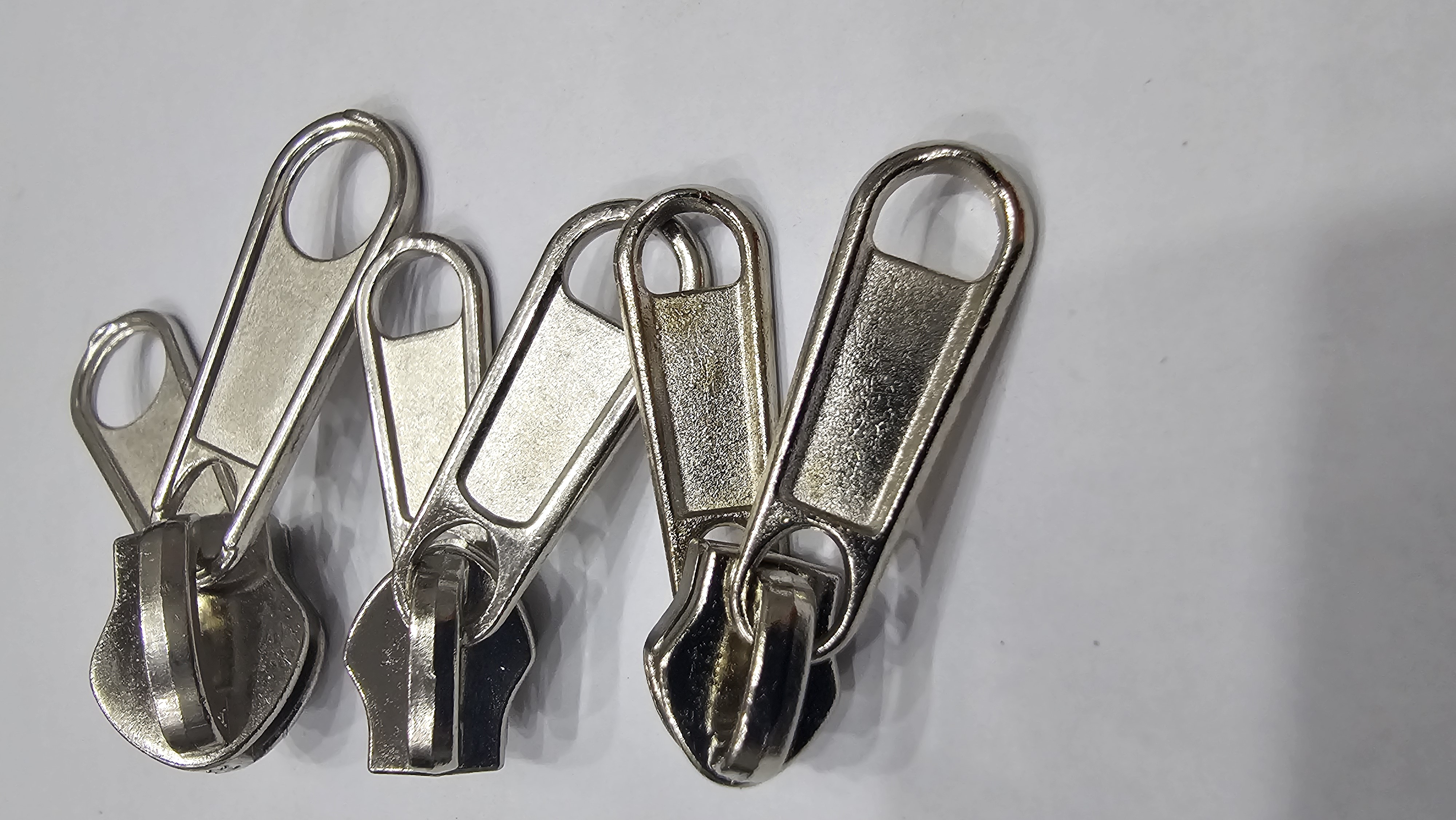 Sk099 5# Double Puller Zip - Zinc Alloy, Size 5, Nickel Color, Double-sided Design, Ideal For Bags And Jackets